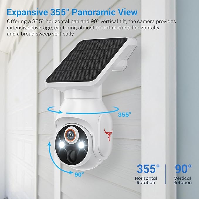 Drahtlose Solar-Sicherheitskamera für den Außenbereich, 1080P batteriebetriebene WiFi-Überwachung, Menschenerkennung, Farbnachtsicht, 2,4G WiFi, Live-Ansicht und Cloud-Speicher - Image 7