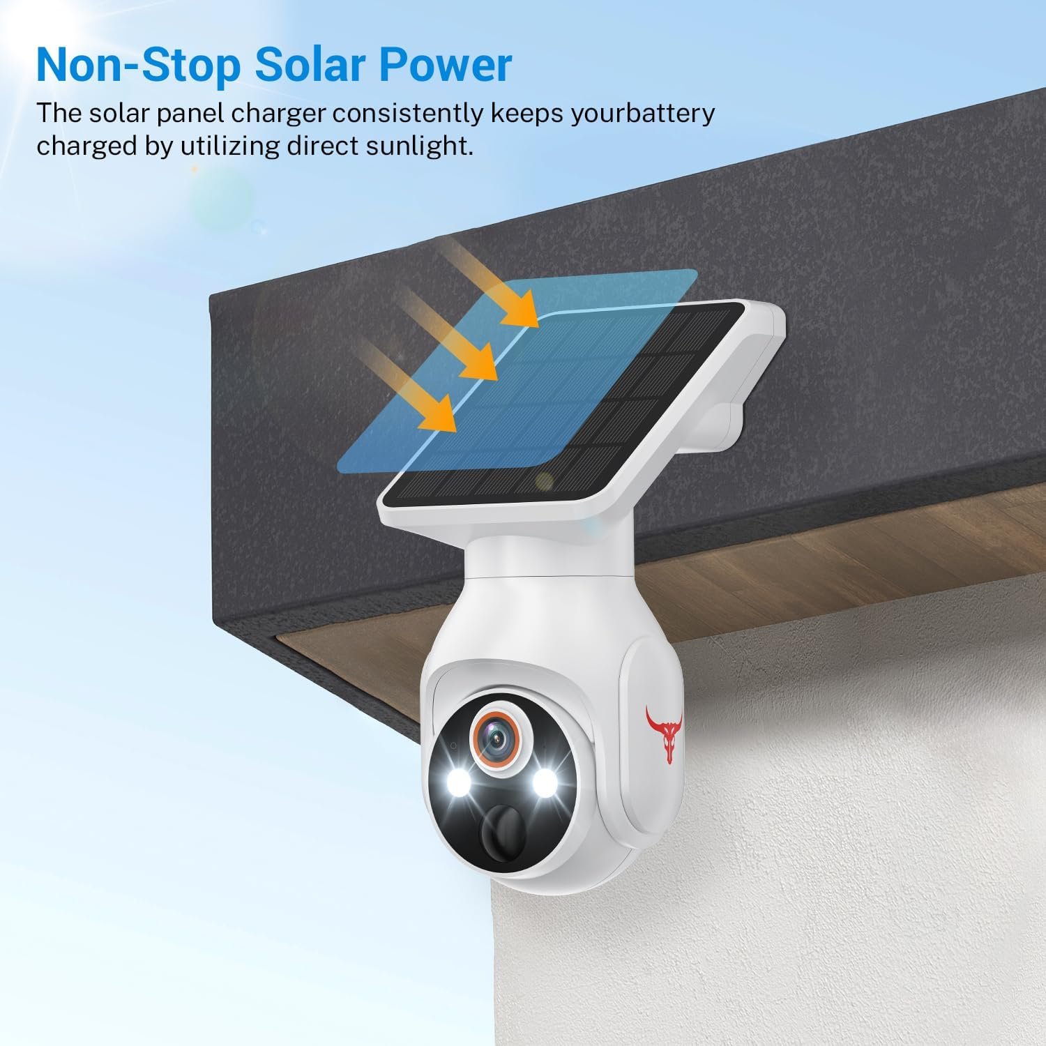 Drahtlose Solar-Sicherheitskamera für den Außenbereich, 1080P batteriebetriebene WiFi-Überwachung, Menschenerkennung, Farbnachtsicht, 2,4G WiFi, Live-Ansicht und Cloud-Speicher - Image 2
